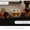 imageLuminara JackoLantern Pumpkin Tealight Holder  Orange 10quot x 675quot  Halloween Dry Brush Resin Fall Home Autumn Harvest Festival Party DecorPerfectly Pale