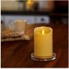 imageLuminara Realistic Artificial Flame Pillar Candle with Timer 5Inch Ivory
