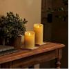 imageLuminara Realistic Artificial Flame Pillar Candle with Timer 5Inch Ivory