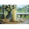 imageLuminara Scalloped Edge Flameless LED Candle Ivory 3quot x 65quot Battery Operated Moving Flame Real Wax Pillar with Timer Vanilla Honey Scented3 x 85