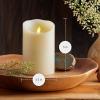 imageLuminara Scalloped Edge Flameless LED Candle Ivory 3quot x 65quot Battery Operated Moving Flame Real Wax Pillar with Timer Vanilla Honey Scented35 x 5