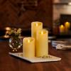 imageLuminara Scalloped Edge Flameless LED Candle Ivory 3quot x 65quot Battery Operated Moving Flame Real Wax Pillar with Timer Vanilla Honey Scented35 x 7