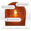imageLuminara Set of 3 Halloween MultiColor with Orange Glitter and Sizes Flameless LED Candle Pillars with 10Button Remote Control Scalloped Edge Unscented Real Wax Timer
