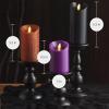 imageLuminara Set of 3 Halloween MultiColor with Orange Glitter and Sizes Flameless LED Candle Pillars with 10Button Remote Control Scalloped Edge Unscented Real Wax Timer