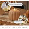 imageLuminara Tall Pumpkin Figural Flameless Flickering Moving Flame LED Candle 57quot x 55quot Chalky Finish Real Unscented Wax Time Function Irish Cream
