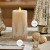 imageLuminara White Swan Embossed Trees Flameless LED Candle 32quot x 65quot Moving Flame Safe Timer Feature Real Wax Battery Operated Home DcorWhite Swan Embossed Tree