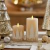 imageLuminara White Swan Embossed Trees Flameless LED Candle 32quot x 65quot Moving Flame Safe Timer Feature Real Wax Battery Operated Home DcorWhite Swan Embossed Tree