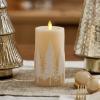 imageLuminara White Swan Embossed Trees Flameless LED Candle 32quot x 65quot Moving Flame Safe Timer Feature Real Wax Battery Operated Home DcorWhite Swan Embossed Tree