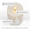 imageLuminara White Swan Embossed Trees Flameless LED Candle 32quot x 65quot Moving Flame Safe Timer Feature Real Wax Battery Operated Home DcorWhite Swan Embossed Tree