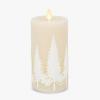 imageLuminara White Swan Embossed Trees Flameless LED Candle 32quot x 65quot Moving Flame Safe Timer Feature Real Wax Battery Operated Home DcorWhite Swan Embossed Tree