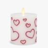 imageLuminara Debossed Hearts Pillar Candle Metallic Magenta  Patented Flickering Flameless Technology  Valentines Day Collection  Remote Ready  45quotPearl Ivory Magenta Metallic