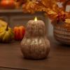 imageLuminara Flameless Fall Harvest Decor  Gourd Figural LED Candle Orange Natural Color 53quot x 75quot Real Wax Moving Flame Battery Operated wTimer