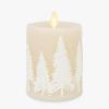 imageLuminara White Swan Embossed Trees Flameless LED Candle 32quot x 65quot Moving Flame Safe Timer Feature Real Wax Battery Operated Home DcorWhite Swan Embossed Tree