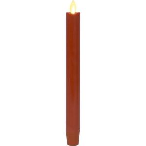 imageLuminara  Flameless Battery Operated Taper Candle  Irish Cream  Pack of 11x95  LED Flickering Flame  Realistic Safe for Home Kids and PetsBurnt Orange
