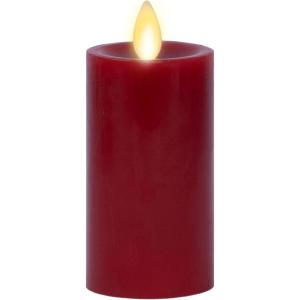 imageLuminara Classic Slim Flameless LED Candle Burgundy 2quot x 425quot Battery Operated Moving Flame Pillar wTimer Safe Realistic Wax Candle Home DecorBurgundy