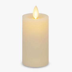 imageLuminara Classic Slim Flameless LED Candle Burgundy 2quot x 425quot Battery Operated Moving Flame Pillar wTimer Safe Realistic Wax Candle Home DecorIvory