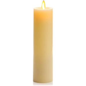imageLuminara Classic Slim Flameless LED Candle Burgundy 2quot x 425quot Battery Operated Moving Flame Pillar wTimer Safe Realistic Wax Candle Home DecorYellow