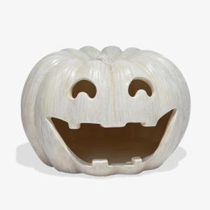 imageLuminara JackoLantern Pumpkin Tealight Holder  Orange 10quot x 675quot  Halloween Dry Brush Resin Fall Home Autumn Harvest Festival Party DecorPerfectly Pale