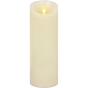 imageLuminara Scalloped Edge Flameless LED Candle Ivory 3quot x 65quot Battery Operated Moving Flame Real Wax Pillar with Timer Vanilla Honey Scented3 x 85