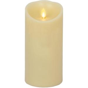 imageLuminara Scalloped Edge Flameless LED Candle Ivory 3quot x 65quot Battery Operated Moving Flame Real Wax Pillar with Timer Vanilla Honey Scented35 x 7