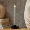 imageLuminara  Flameless Battery Operated Taper Candle  Light Grey  Pack of 11x95  LED Flickering Flame  Realistic Safe for Home Kids and PetsLight Gray