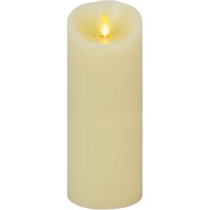 imageLuminara Scalloped Edge Flameless LED Candle  Ivory 4quot x 9quot  Real Wax Pillar Battery Operated Moving Flame wTimer Unscented 1000Hr Runtime35 x 875