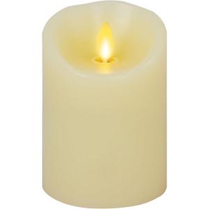 imageLuminara Scalloped Edge Flameless LED Candle  Ivory 4quot x 9quot  Real Wax Pillar Battery Operated Moving Flame wTimer Unscented 1000Hr Runtime4 x 53