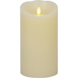 imageLuminara Scalloped Edge Flameless LED Candle  Ivory 4quot x 9quot  Real Wax Pillar Battery Operated Moving Flame wTimer Unscented 1000Hr Runtime4 x 7
