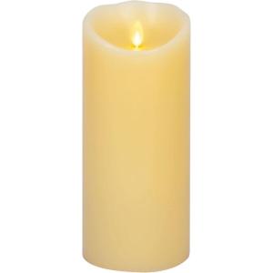 imageLuminara Scalloped Edge Flameless LED Candle  Ivory 4quot x 9quot  Real Wax Pillar Battery Operated Moving Flame wTimer Unscented 1000Hr Runtime4 x 9