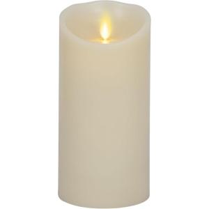 imageLuminara Scalloped Edge Flameless LED Candle  Ivory 4quot x 9quot  Real Wax Pillar Battery Operated Moving Flame wTimer Unscented 1000Hr Runtime7 inch