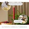 imageLuminara  Flameless Battery Operated Taper Candle  Holiday Red  Pack of 11x95  LED Flickering Flame  Realistic Safe for Home Kids and PetsHoliday Red
