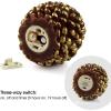 imageLuminara Pine Cone Candles 35 x 4 Unscented Battery Operated Flameless Candles with Timer Brown with Gold Accents