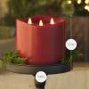 imageLuminara TriFlame Grand Flameless Candle 58quot x 57quot Moving Flame LED Candle Melted Top Unscented Real Wax BurgundyBurgundy