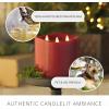 imageLuminara TriFlame Grand Flameless Candle 58quot x 57quot Moving Flame LED Candle Melted Top Unscented Real Wax BurgundyBurgundy