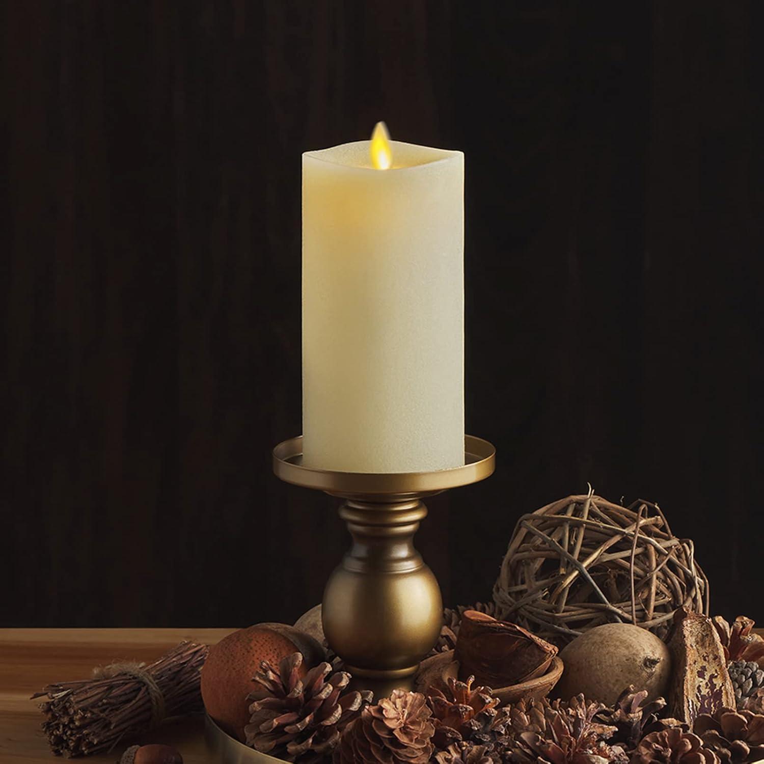 imageLuminara  Flameless LED Battery Operated Flickering Pillar Candles  Ivory  Pack of 13x45  Realistic Moving Flame Real Wax IndoorOutdoor DecorIvory