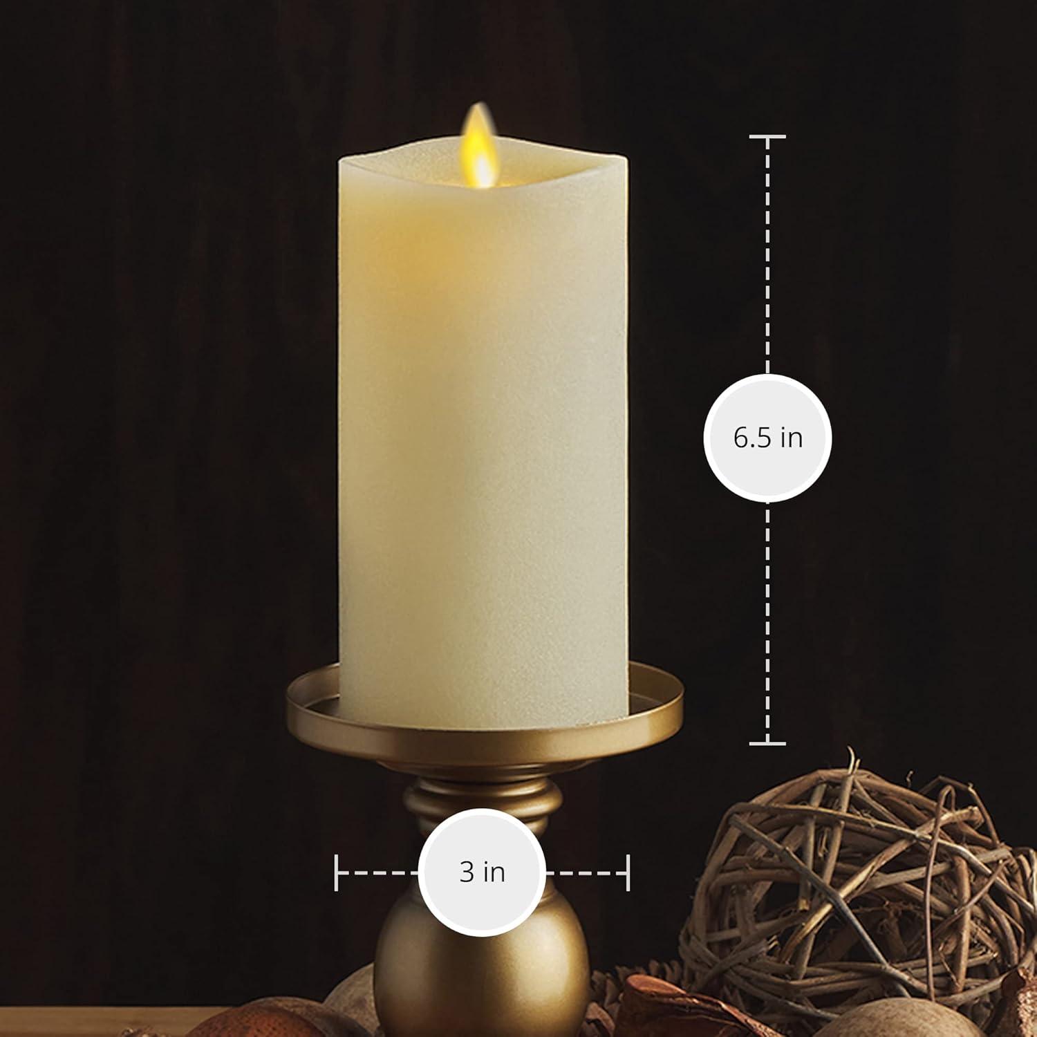 imageLuminara  Flameless LED Battery Operated Flickering Pillar Candles  Ivory  Pack of 13x45  Realistic Moving Flame Real Wax IndoorOutdoor DecorIvory