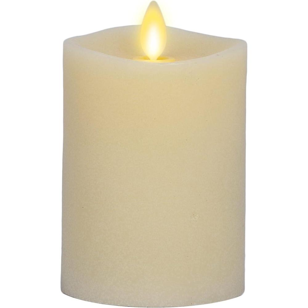 imageLuminara  Flameless LED Battery Operated Flickering Pillar Candles  Ivory  Pack of 13x45  Realistic Moving Flame Real Wax IndoorOutdoor DecorIvory