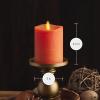 imageLuminara  Flameless LED Battery Operated Flickering Pillar Candles  Ivory  Pack of 13x45  Realistic Moving Flame Real Wax IndoorOutdoor DecorBurnt Orange