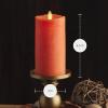 imageLuminara  Flameless LED Battery Operated Flickering Pillar Candles  Ivory  Pack of 13x45  Realistic Moving Flame Real Wax IndoorOutdoor DecorBurnt Orange