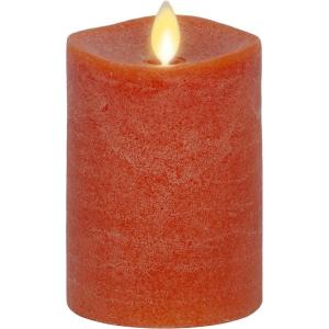 imageLuminara  Flameless LED Battery Operated Flickering Pillar Candles  Ivory  Pack of 13x45  Realistic Moving Flame Real Wax IndoorOutdoor DecorBurnt Orange