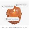 imageLuminara Embossed Leaves Flameless Pillar Marmalade Moving Flame LED Candle Real Wax Unscented Battery Operated 35quot x 45quot