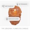 imageLuminara Embossed Leaves Flameless Pillar Marmalade Moving Flame LED Candle Real Wax Unscented Battery Operated 35quot x 65quot