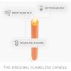 imageLuminara Flameless Candle Taper 1quot x 95quot Melted Top Real Wax Unscented Remote Ready Timer Russet Orange