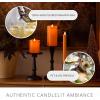imageLuminara Flameless Candle Taper 1quot x 95quot Melted Top Real Wax Unscented Remote Ready Timer Russet Orange