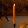 imageLuminara Flameless Candle Taper 1quot x 95quot Melted Top Real Wax Unscented Remote Ready Timer Russet Orange