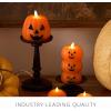 imageLuminara JackoLantern Pumpkin Figural Flameless Candle Real Wax Moving Flame LED Candle 4quot x 43quot Time Function Russet Orange