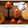 imageLuminara JackoLantern Pumpkin Figural Flameless Candle Real Wax Moving Flame LED Candle 4quot x 43quot Time Function Russet Orange