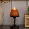 imageLuminara Pumpkin Figural Flameless Flickering Moving Flame LED Candle 4quot x 43quot Chalky Finish Real Unscented Wax Time Function Marmalade