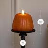 imageLuminara Pumpkin Figural Flameless Flickering Moving Flame LED Candle 4quot x 43quot Chalky Finish Real Unscented Wax Time Function Marmalade