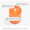 imageLuminara Russet Orange Flameless Moving Flame LED Candle Pillar Real Wax Mottled Finish Melted Top Unscented 3quotx 45quot